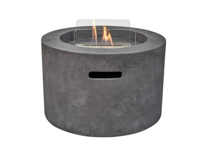 Field & Flame Acacia Bio Ethanol Fire Pit in Dark Concrete Grey