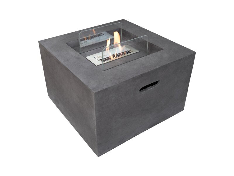 Field & Flame Cassia Bio Ethanol Fire Pit in Dark Concrete Grey