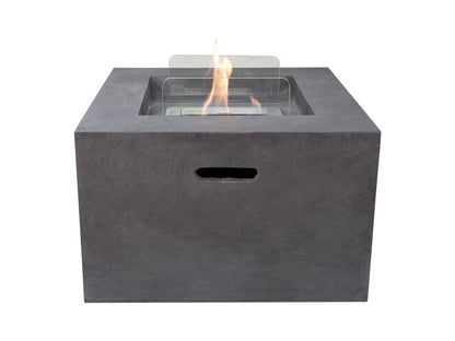 Field & Flame Cassia Bio Ethanol Fire Pit in Dark Concrete Grey