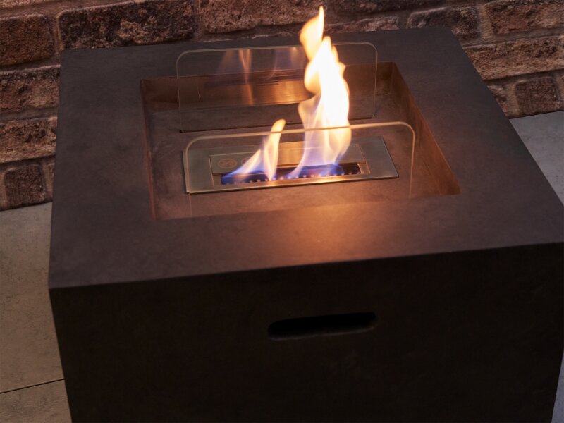 Field & Flame Cassia Bio Ethanol Fire Pit in Dark Concrete Grey