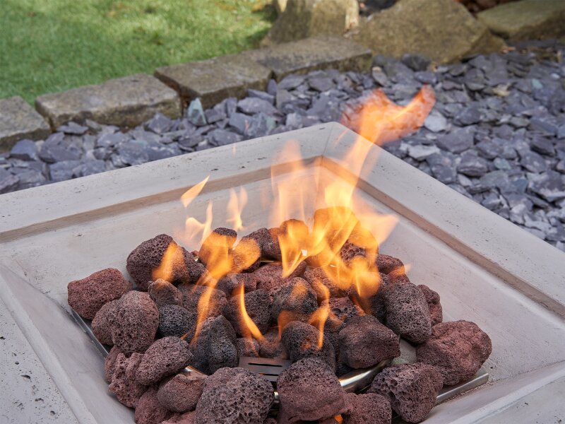 Field & Flame Mazus Gas Fire Pit in Travertine
