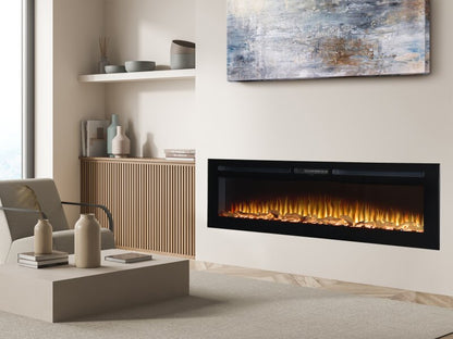 Adam Orlando Inset / Wall Mounted Electric Fire, 72 Inch