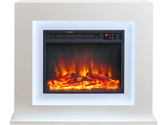 Sureflame Salisbury Electric Fireplace Suite in Pure White, 32 Inch