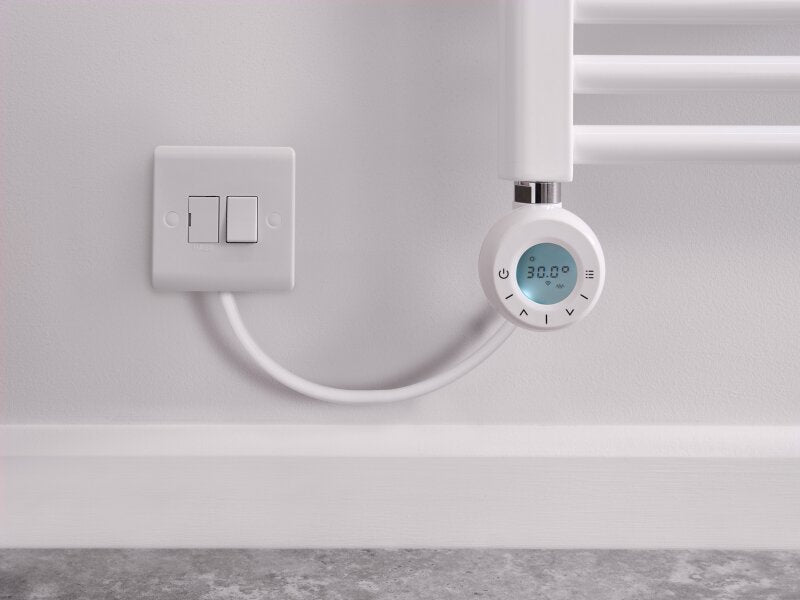 Eden Radium 600W Electric Towel Radiator in White with Smart WiFi Control