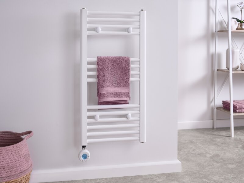Eden Radium 600W Electric Towel Radiator in White with Smart WiFi Control