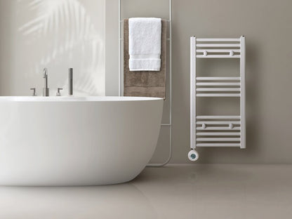 Eden Radium 600W Electric Towel Radiator in White with Smart WiFi Control