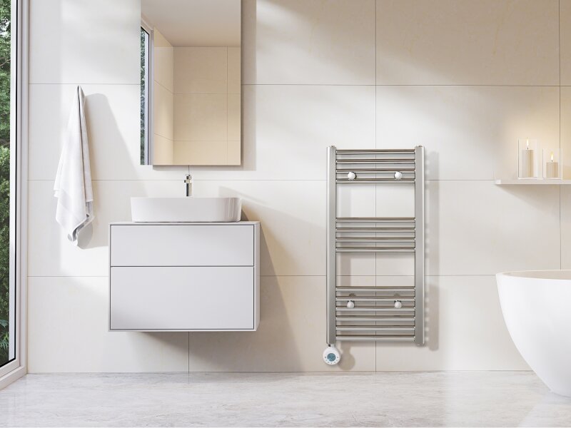 Eden Radium 600W Electric Towel Radiator in Chrome with Smart WiFi Control
