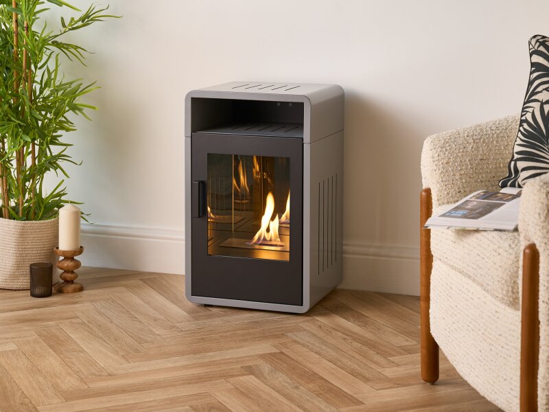 Adam Bellini Bio Ethanol Stove in Grey