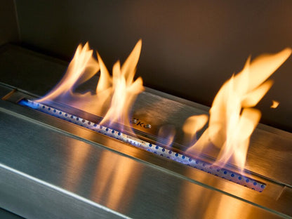 OKO S6 Bio Ethanol Stove with Log Storage in Charcoal Grey