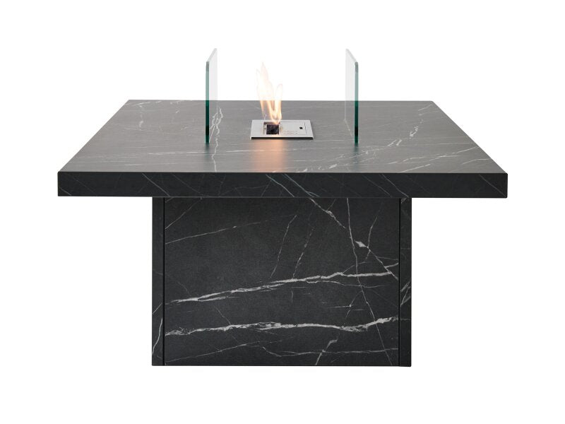 Acantha Castellon Bio Ethanol Coffee Table in Black Marble Effect