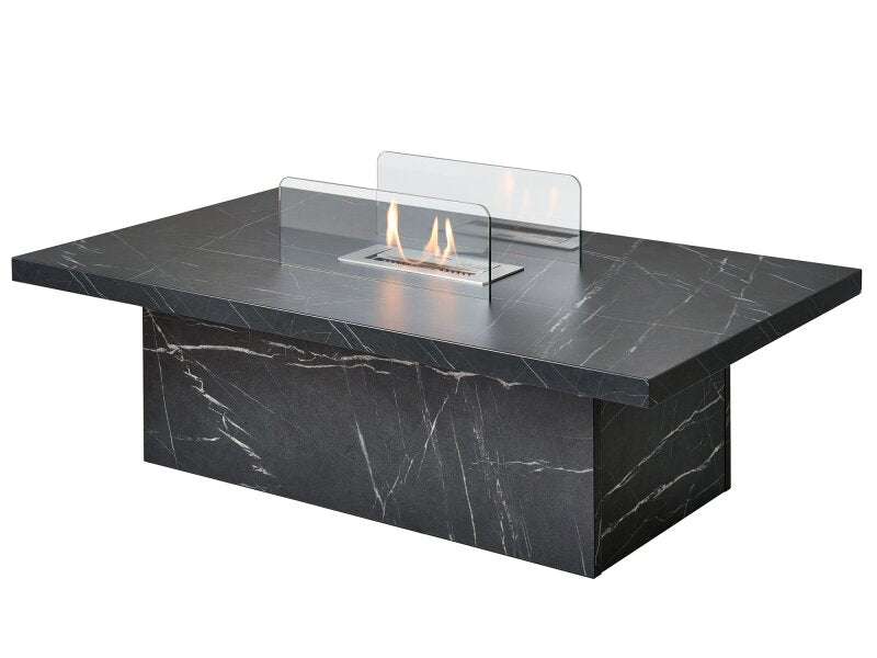 Acantha Castellon Bio Ethanol Coffee Table in Black Marble Effect