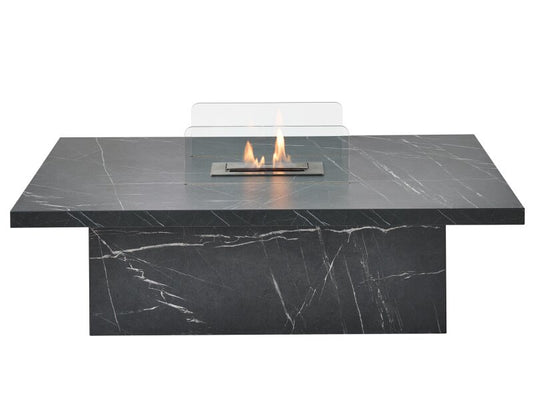 Acantha Castellon Bio Ethanol Coffee Table in Black Marble Effect