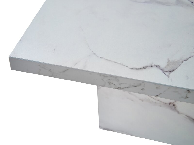 Acantha Castellon Bio Ethanol Coffee Table in White Marble Effect