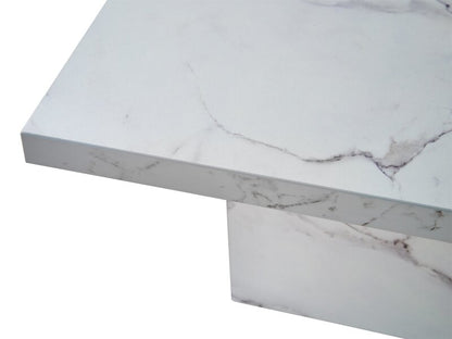 Acantha Castellon Bio Ethanol Coffee Table in White Marble Effect
