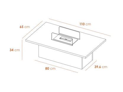 Acantha Castellon Bio Ethanol Coffee Table in Slate Effect