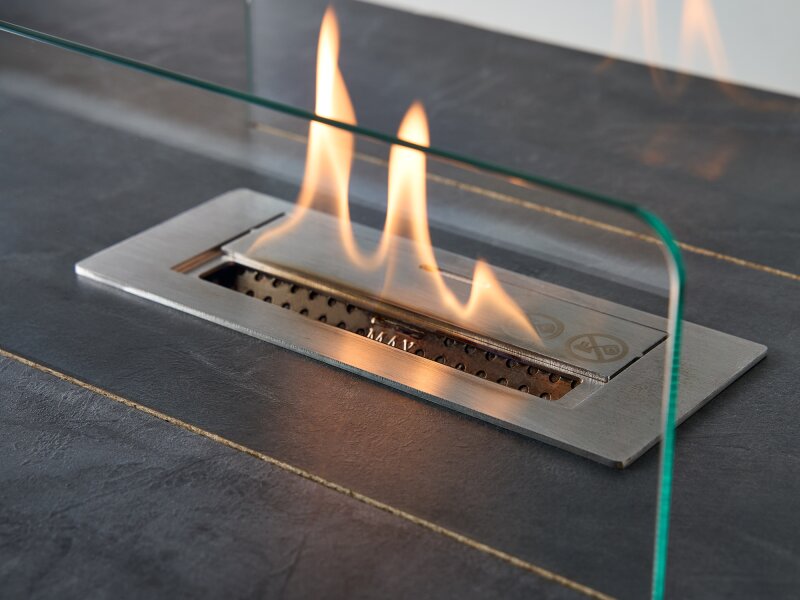 Acantha Castellon Bio Ethanol Coffee Table in Slate Effect