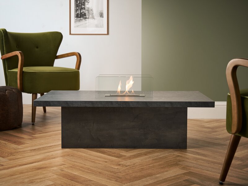 Acantha Castellon Bio Ethanol Coffee Table in Slate Effect