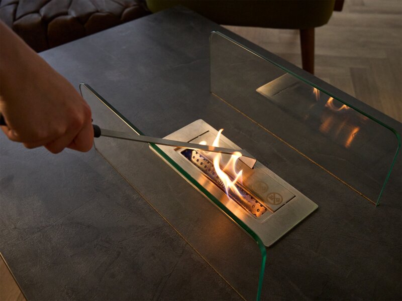 Acantha Castellon Bio Ethanol Coffee Table in Slate Effect