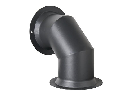 OKO Angled Decorative Metal Stove Pipe in Charcoal Grey