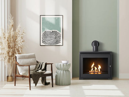 OKO Angled Decorative Metal Stove Pipe in Charcoal Grey