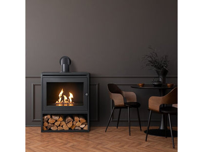 OKO Angled Decorative Metal Stove Pipe in Charcoal Grey