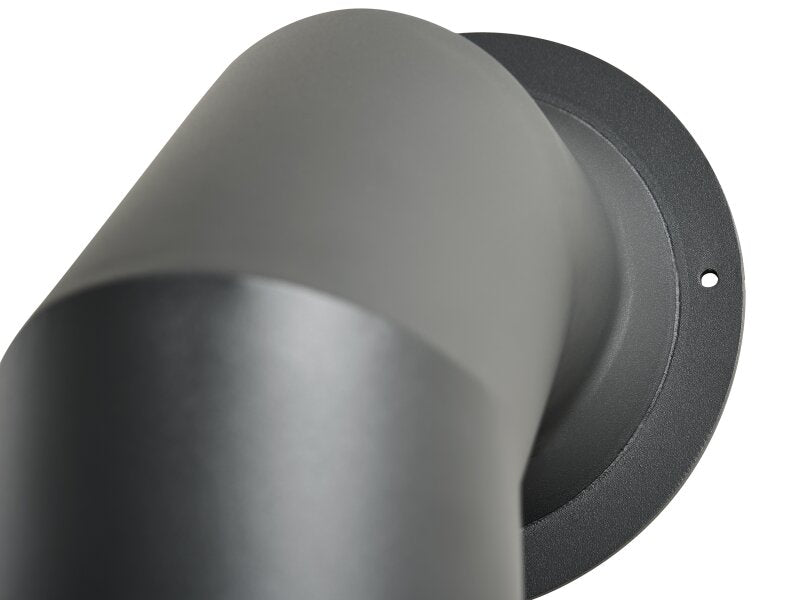 OKO Tall Angled Decorative Metal Stove Pipe in Charcoal Grey