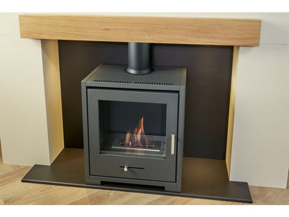 OKO Straight Decorative Metal Stove Pipe in Charcoal Grey 11258