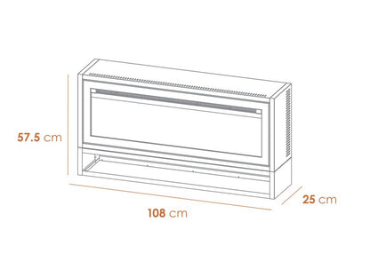 Acantha Vision Electric Media Stove with Log Store in Black