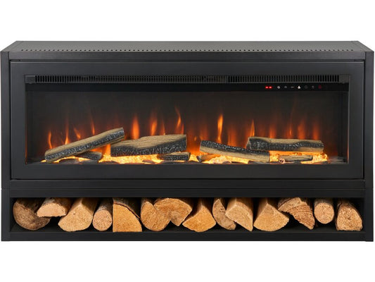 Acantha Vision Electric Media Stove with Log Store in Black