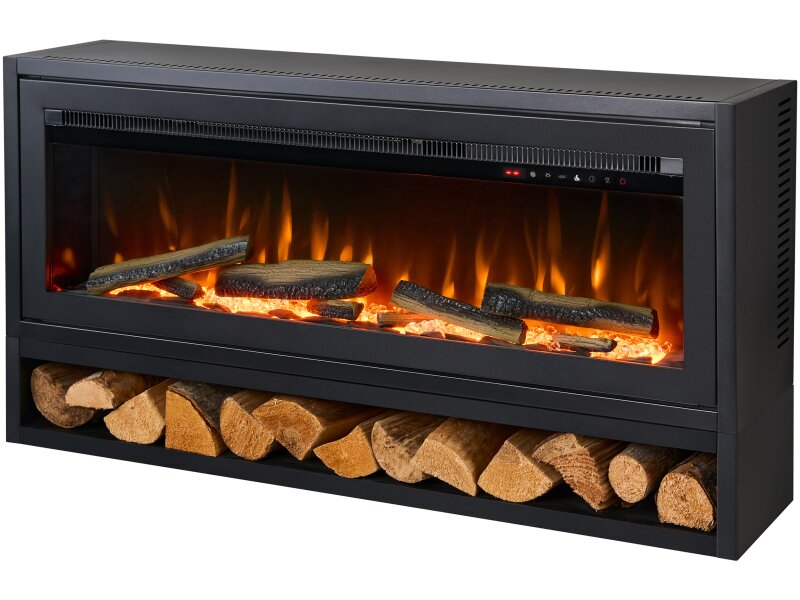 Acantha Vision Electric Media Stove with Log Store in Black