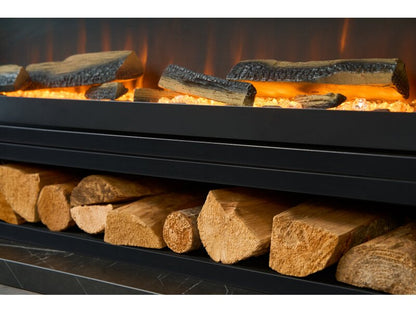 Acantha Vision Electric Media Stove with Log Store in Black
