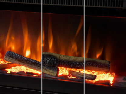 Acantha Vision Electric Media Stove with Log Store in Black