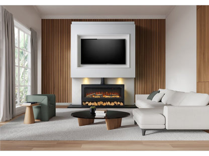 Acantha Vision Electric Media Stove with Log Store in Black