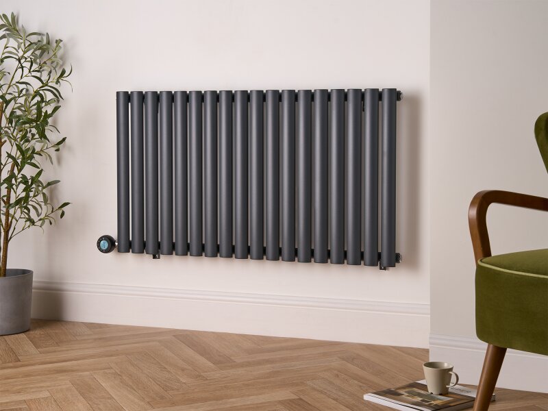 Eden Teppra 1200W Electric Column Radiator in Anthracite with Smart WiFi Control, 600 x 1080mm