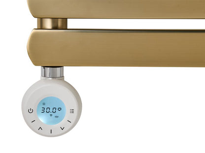 Eden Rovente 1200W Electric Towel Radiator in Brushed Brass with Smart WiFi Control, 1200 x 500mm