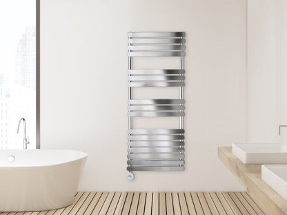 Eden Rovente 1200W Electric Towel Radiator in Chrome with Smart WiFi Control, 1200 x 500mm
