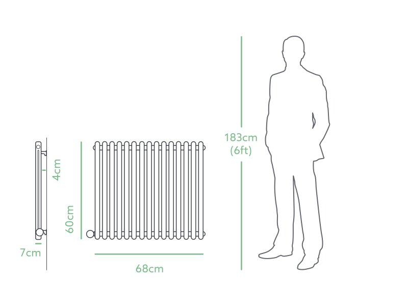 Eden Arcadia 600W Electric Column Radiator in White with Smart WiFi Control, 600 x 660mm 11313