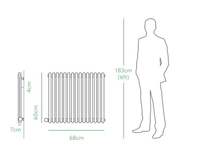 Eden Arcadia 600W Electric Column Radiator in White with Smart WiFi Control, 600 x 660mm 11313