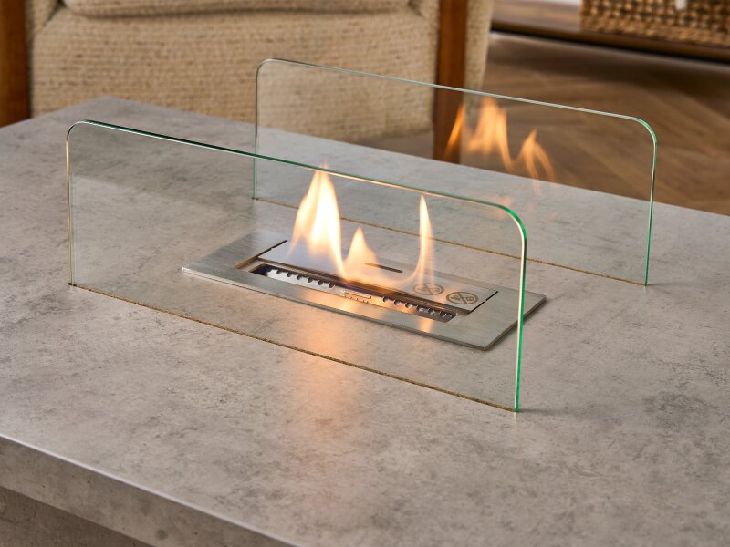 Acantha Castellon Bio Ethanol Coffee Table in Concrete Effect