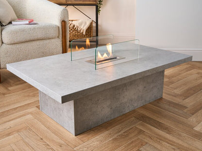 Acantha Castellon Bio Ethanol Coffee Table in Concrete Effect