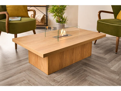 Acantha Castellon Bio Ethanol Coffee Table in Oak Effect