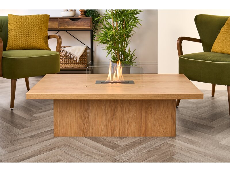 Acantha Castellon Bio Ethanol Coffee Table in Oak Effect