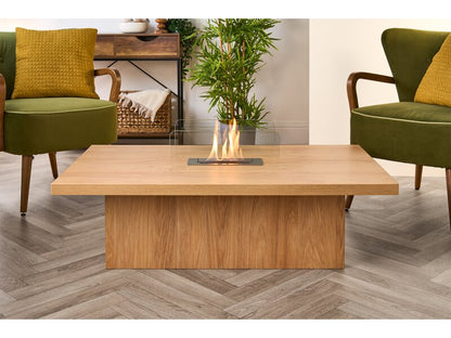 Acantha Castellon Bio Ethanol Coffee Table in Oak Effect