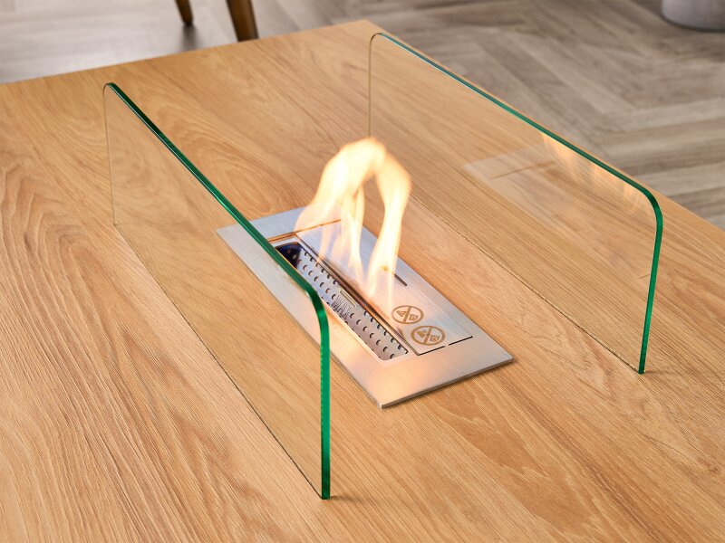 Acantha Castellon Bio Ethanol Coffee Table in Oak Effect