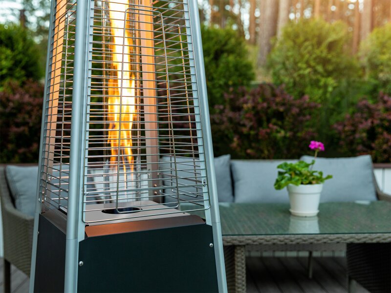 Field & Flame Alder Pyramid Patio Gas Heater in Black