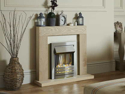 Adam Malmo Fireplace Oak & Black/Cream, 39"