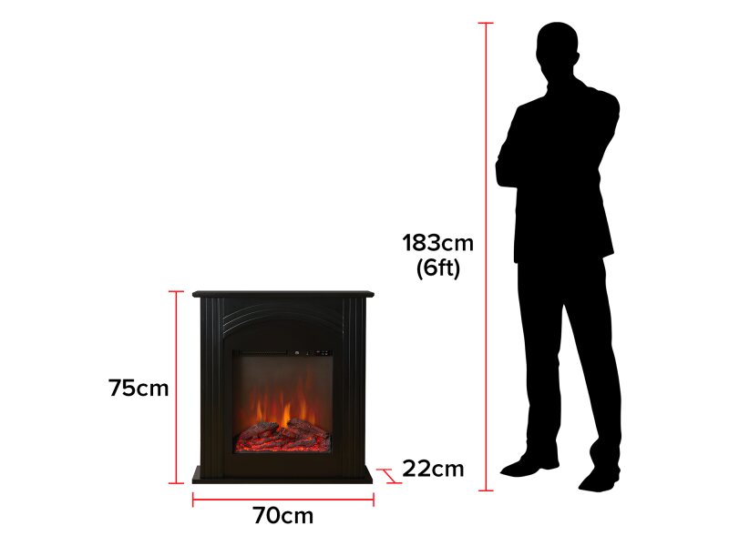 Sureflame Henlow Electric Fireplace Suite in Black, 27 Inch 11292