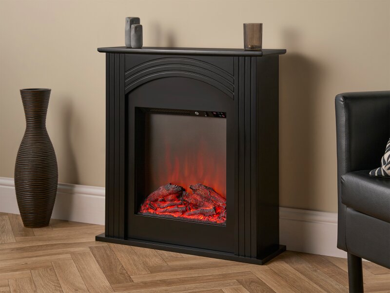 Sureflame Henlow Electric Fireplace Suite in Black, 27 Inch 11292