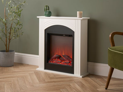 Sureflame Henlow Electric Fireplace Suite in White, 27 Inch