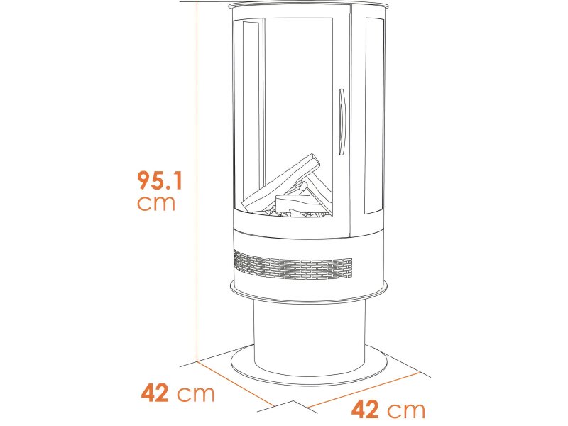 Acantha Orbit Cylinder Electric Stove with Remote in Cream 11382
